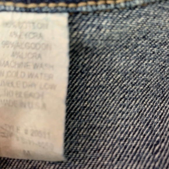 Vintage 90s Y2K Solid Jeans USA Denim Jean Cropped Jacket Sz M Made In USA - Picture 8 of 9
